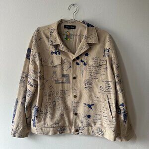 KIDSUPER - DOODLE LINEN Coat/Pant SET, worn ONCE!